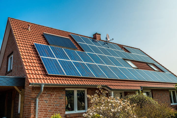 House with solar panels